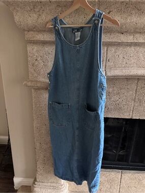 Women’s Denim Pinafore Dress - Blue